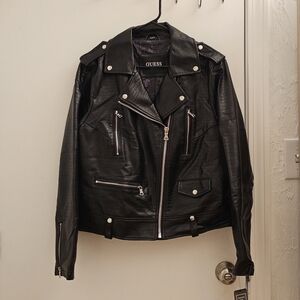 GUESS Women's Black Leather Jacket